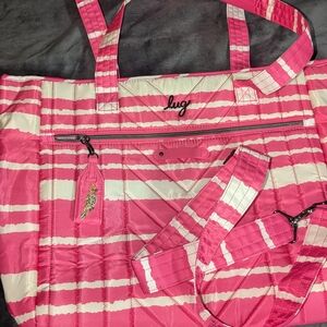 Lug Pink and White Striped Women's Bag